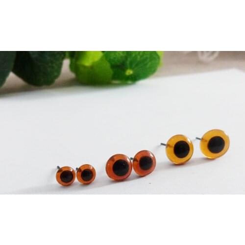 50pcs/lot new arrvial 3/4/5/6/7/8/9/10/11/12mm coffee color glass toy eyes with pin for diy handcraft maerials--size option