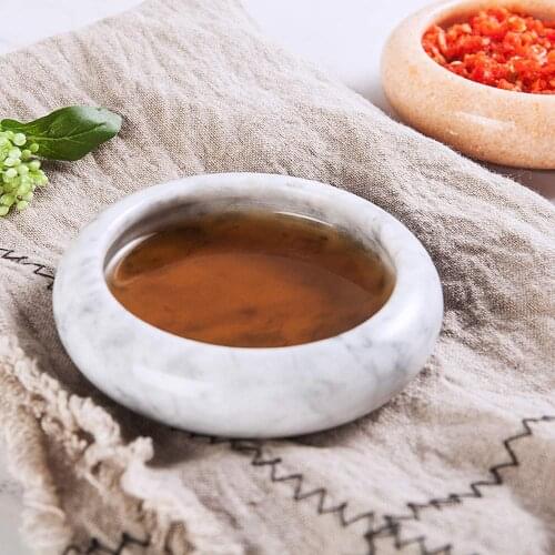 Natural Marble Dipping Sauce Dish/Appetizer Bowl for Ketchu, Mustard, Seasoning