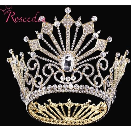 Fashion Luxury Bridal Crowns Baroque Pageant Prom Tiara Hair Wear Wedding Jewelry RE4163