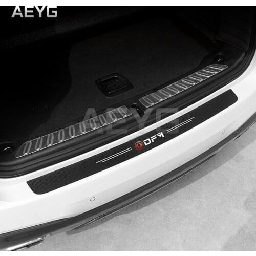 Carbon Fiber Car Rear Bumper Trunk Protective Stickers Vinyl Decals For Dongfeng DFM Xf Cf Lf Auto Anti-Scratches Accessories