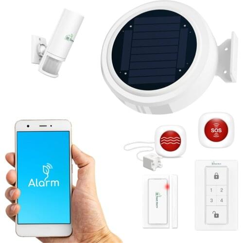 Solar Outdoor Alarm System for Home Security 100dB Siren GPRS APP Remote Control with IOS & Android