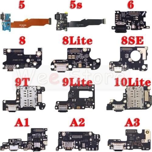 For Xiaomi Mi A1 A2 A3 5 5s 6 6x 8 8SE 9 9T 9SE 10 Lite SE Plus Pro USB Date PCB Charger Connector Port Dock Charging Flex Cable