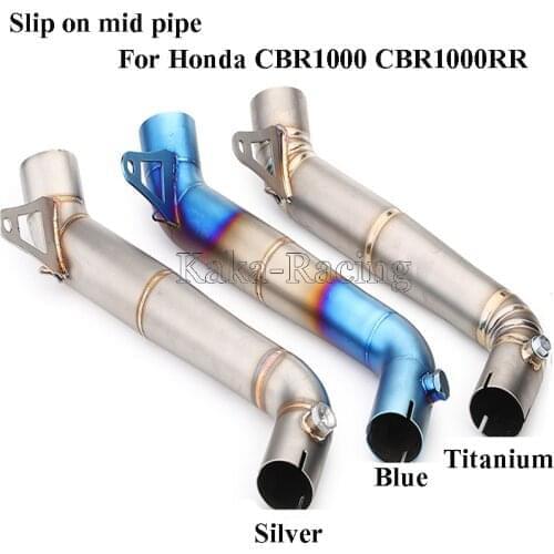 Motorcycle Titanium Alloy slip on pipe Motorbike Exhaust muffler Middle Link Pipe Tube For Honda CBR1000RR CBR1000 2008-2016
