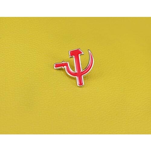 Soviet Communism badge sickle and hammer brooch USSR pin jewelry men patriot gift
