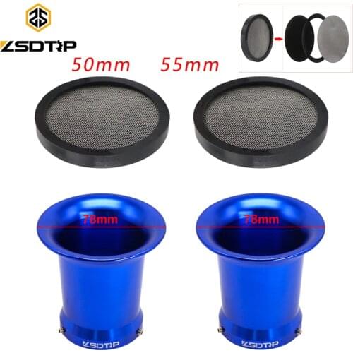 ZSDTRP 50mm 55mm Carburetor Air Filters With Screen Mesh Motorcycle Carburetor Air Filter Cup Wind Horn For Keihin KOSO MIKUNI