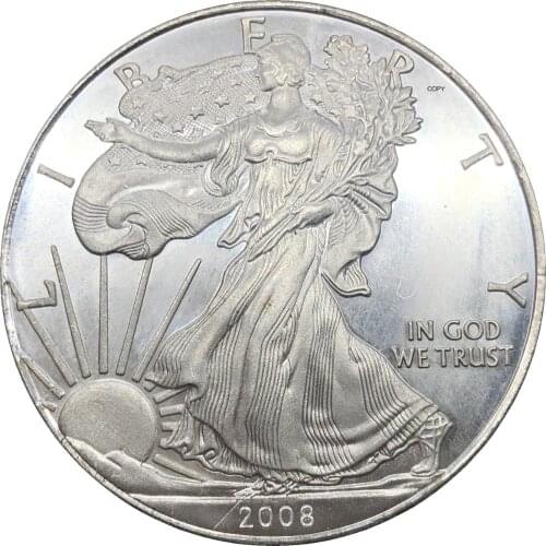 United States 1 Dollar American Silver Eagle Bullion Coin 2008 w Plated Silver Commemorative Coin Copy coin