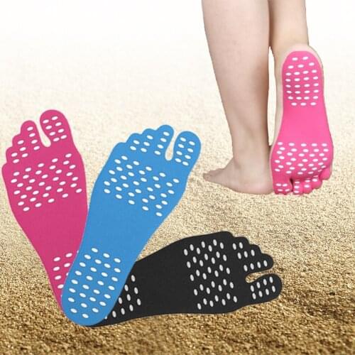 1 Pair Adhesive Foot Pads Feet Sticker Stick On Soles Flexible Anti-slip Beach Feet Protection Best Sale