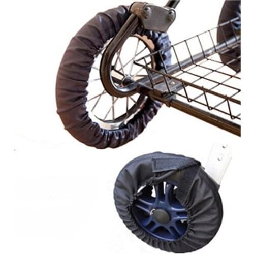 Black Baby Stroller Wheel Covers Anti-dirty Dustproof Oxford Cloth Pushchair Pram Infant Carriage Wheel Protector Cover 2 Sizes