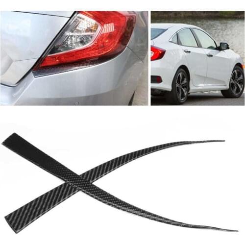 2Pcs Rear Light Eyebrow Trim Strips Soft Carbon Fiber Decal Fit for Honda Civic 2019 Car accessories
