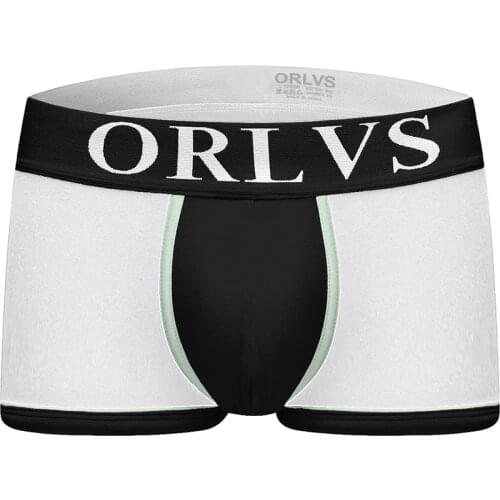 2020 ORLVS Brand Shorts Men Underwear Soft Boxers Cotton Boxer Men Solid Boxer Shorts Plus Size Sexy Mens Underwear Gay