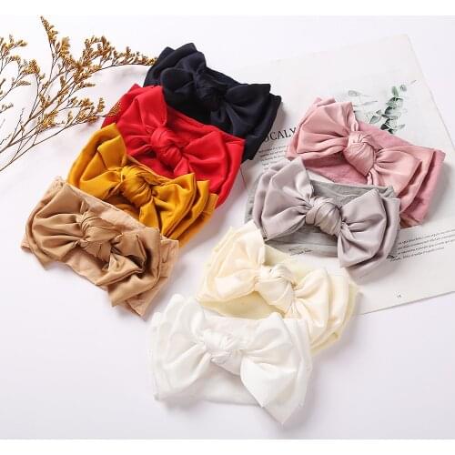 24pc/lot New Satin Bows Nylon Baby Headband,Satin Hair Bows Headband,Nylon Girls Headband Newborn Handmade Knotbow Headbands Kid