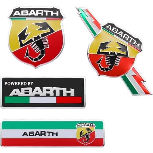 3D Aluminum Auto Accessories Body Tail Trunk Sticker For Fiat Abarth 500 595 500C 595C 695C Grande Punto Car Exterior Styling
