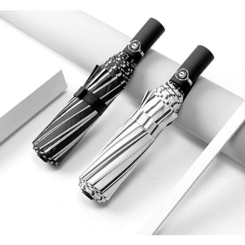 Automatic three-folding umbrella rainny and sunny dual use umbrella Men Business umbrella windproof 10k classic auto umbrella