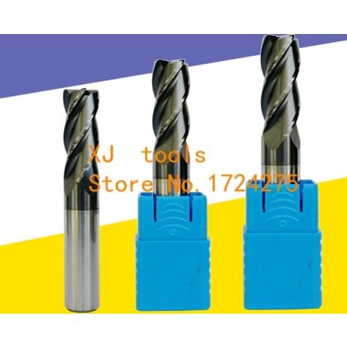 Free shipping 1PCS 4R1.0~6R1.0*75L 4 flutes Cemented Carbide Corner Radius endmill CNC router bit milling cutter tool
