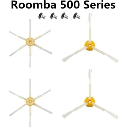 4pcs Accessories Side brush For Irobot Roomba 500 520 530 540 550 560 580 Robotic Vacuum Cleaner Spare Part (Free scre)