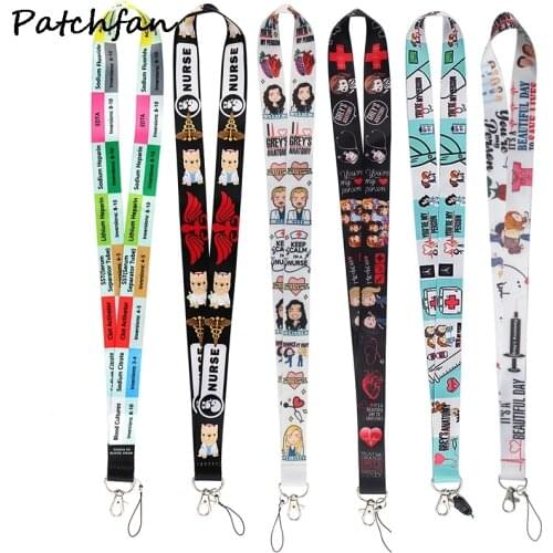 AD719 Patchfan Cartoon Medical Business Necklace Lanyard Keychain key Phone Rope For Doctor Nurse Accessories