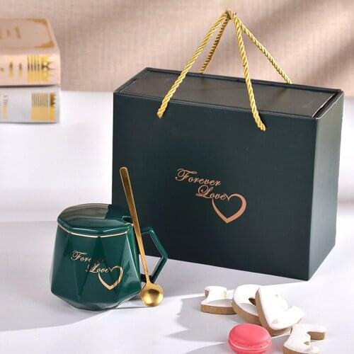 Cup companion gift DIA ceramic mug marble covered spoon water cup