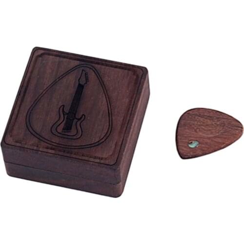 Wooden Guitar Pick Plectrum Storage Box for Picks Hold Case Care Tool Guitarra Picks Gift Guitar Accessories