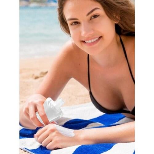 10pcs 30/50/100ml Travel Toiletry Pouch Clamshell Bottle Refillable Perfume Bottle Squeezable Pouches For Travel Camping Lotion