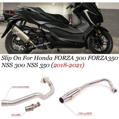 Slip On For FORZA 300 FORZA350 NSS300 NSS350 2017-2021 Motorcycle Exhaust Escape Moto Muffler Front Middle Link Pipe Muffler