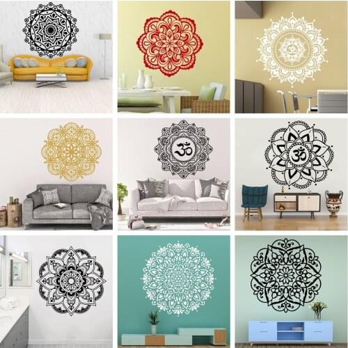 Indian Yoga Mandala Wall Sticker Pvc Wall Art Stickers Modern Fashion Wallsticker For Bedroom Decoration Wall Art Sticker Murals