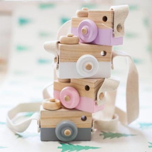 INS Nordic Wooden Camera Toys Ornaments For Childrens Room Decorations Wood Hanging Camera Craft Kids Gifts Photography Props