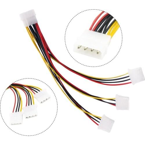 10PCS 4Pin IDE power cable HY1578 4-pin Molex male to 3-port Molex IDE female power splitter adapter cable computer cable