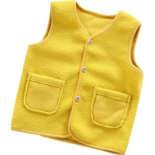 Toddler Baby Boys Girls Short Fleece Vest 2020 Kids Children Autumn Winter Brushed Cardigan Jacket Warm Casual Solid 3-8 Years