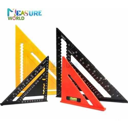 Angle Ruler 7/12 inch Metric Aluminum Alloy Triangular Measuring Ruler Woodwork Speed Square Triangle Angle Protractor Measuring