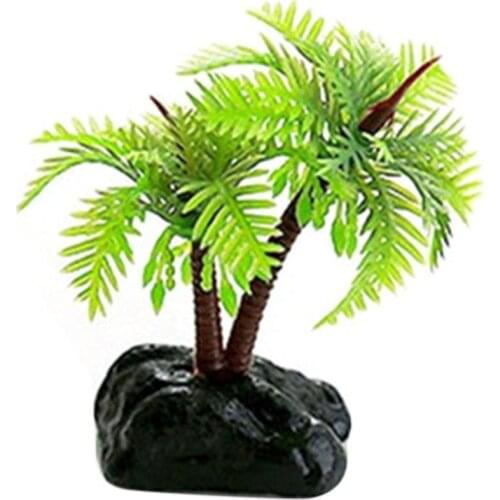 Fashion Plastic Simulation Water Plants Small Coconut Tree Fish Tank Aquariums Landscape Ornaments
