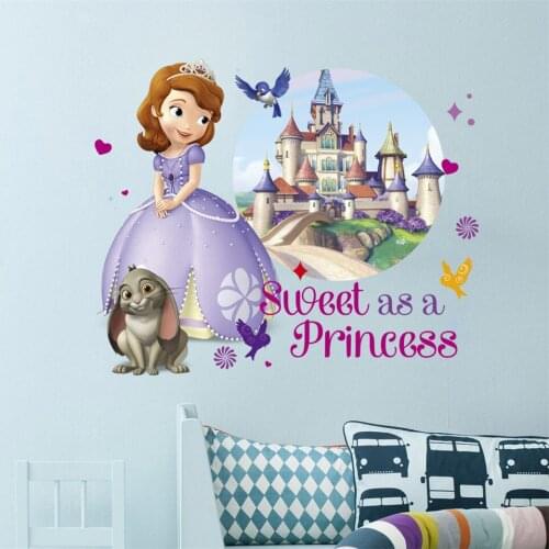 Cartoon Princess Series Childrens Room Decoration Sticker Adhesive PVC DIY Wallpaper For Girls Bedroom Nursery Decor Wall Decal