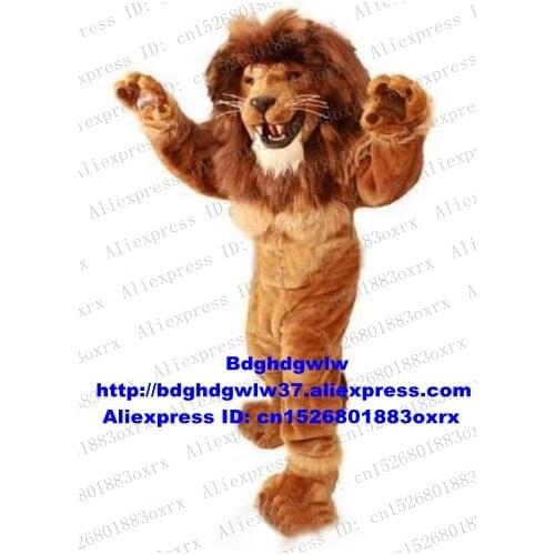 Brown Male Lion Mascot Costume Adult Cartoon Character Outfit Suit Wedding Celebration Large-scale Activities zx1003
