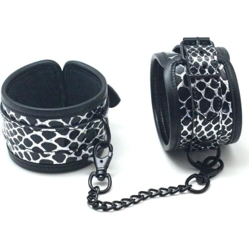 Stone Patterened PU Handcuffs Ankle Cuffs Restraints BDSM Bondage Sex Toys For Woman Restraints Exotic Accessories Sex Toys