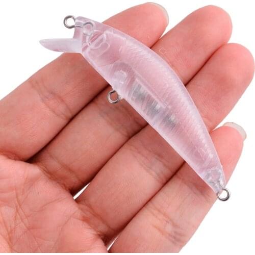 Unpainted Wobbler Minnow Floating Hard Plastic Artificial Bait For Fishing Lure Tackle Bass 71mm 6.4g Topwater Crankbait 20pcs