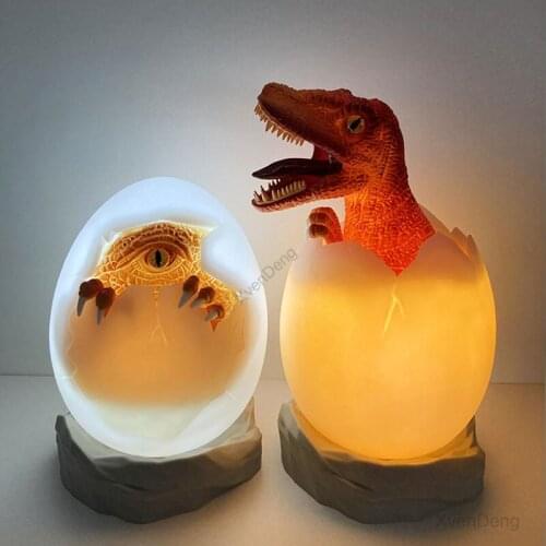 Dinosaur Egg Night Light Touch Remote Control Animal Night Lamp Baby Bedroom Atmosphere Light Children Kids Gift Bedside Lights