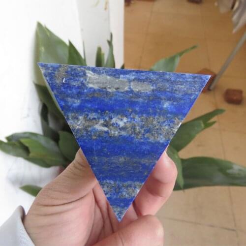 New Arrival ! 110g Natural Lapis Lazuli Crystal Tetrahedron Pyramid 4 Faces 6 Edges 7cm Handmade Pyramid Reiki Healing
