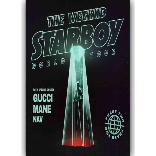 New The Weeknd Starboy 2017 Rap Music-Silk Art Poster Wall Sicker Decoration Gift
