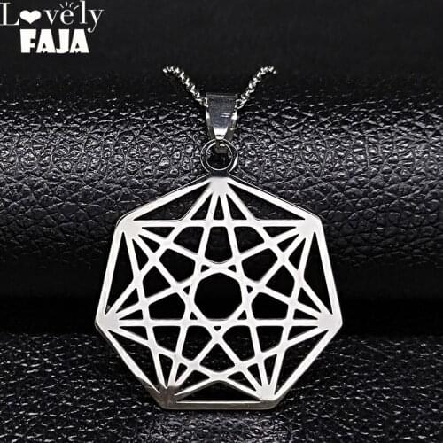 2021 Fashion Elves Heptagram Star Stainless Steel Necklace Pendant for Women/Men "Pagan Necklace Wiccan Gift Jewelry gargantilla