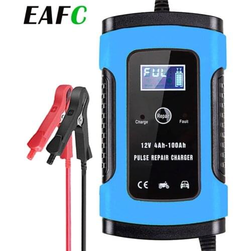 Full Automatic Car Battery-Charger 12V 6A Automobile Motorcycle Battery Charging Unit Intelligent Repair For Lead Acid Storage