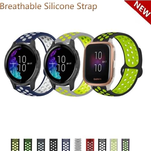 20mm 22mm Silicone Band Strap for Garmin Venu Sq for Vivoactive 3 Music for Garmin 645 245 Replacement Watchband
