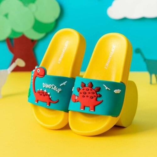 Childrens sandals Summer Dinosaur shoes Boys Girls Slippers Soft Bottom Non-slip Beach Sandals Kids Home Bathroom Flip Flops
