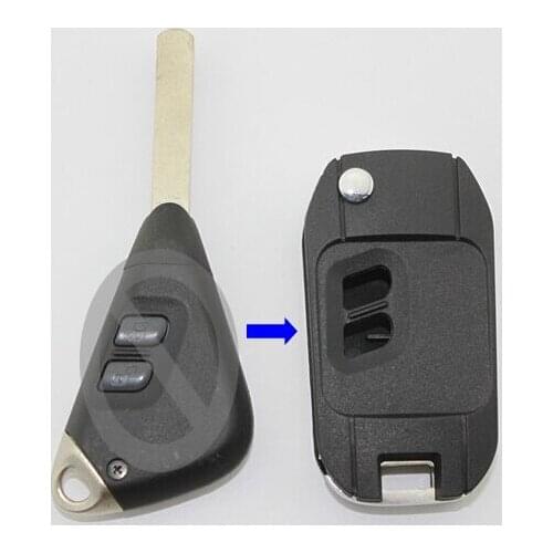 2 Buttons Replacement Modified Flip Folding Remote Key Case Shell For Subaru Legacy Outback With DAT17 Uncut Blade Fob Key Cover