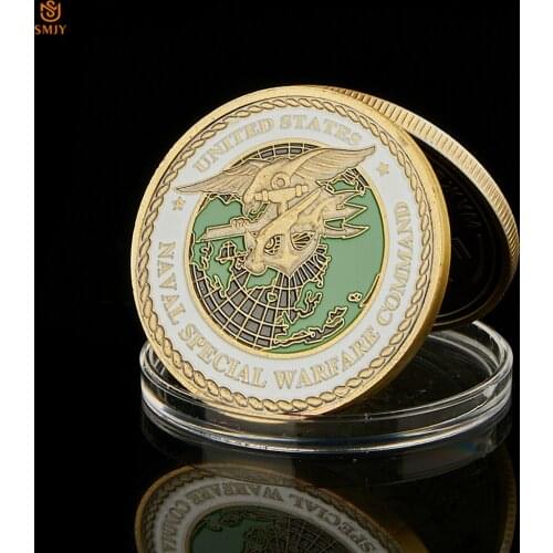 USA Sea Air Land Navy Seals Challenge Coin US Naval Special Warfare Command Custom Military Token Collectible Coin Badge Gift