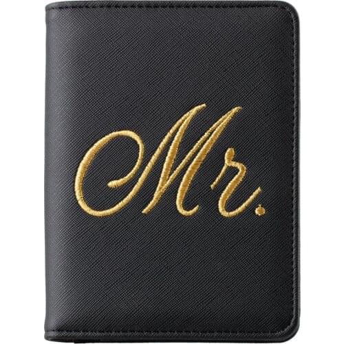 Trassory Lovers Gift Travel Wedding Couple Mr Mrs Embroidery Rfid Passport Holder Case Cover