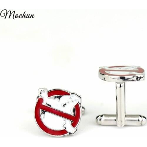 MQCHUN High Grade French Style Ghostbusters Cuff Buttons Movie Jewelry Brand Enamel Shirt Cufflinks For Mens Jewelry abotoadura