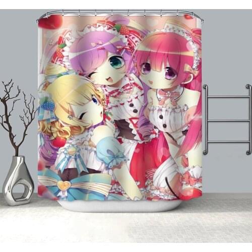 100% Polyester Fabric Custom Idol time Pripara Anime Shower Curtain Modern Bathroom Curtain Waterproof HD Printing Bath Curtain