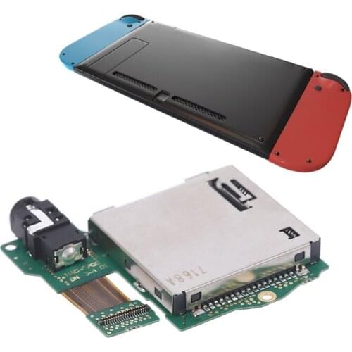 Card Slot Reader Game Cartridge Tray Headphones Jack Port Replacement Compatible with Switch Repair Part