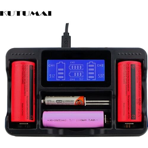 4 Slots Lii-PD4 Lii-S6 Lii500s Lii600 battery Charger for 18650 26650 21700 18350 AA AAA 3.7V/3.2V/1.2V/ lithium NiMH battery