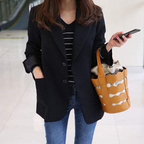 Women blazers Female 2019 Runway Jacket Casual Coat Office Wear Work Button Elegant ladies plus size Slim Blazer For Women S0260