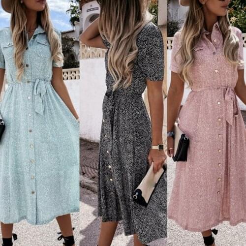 Summer Woman Casual Half Sleeve Dress Sundress Traf Clothing Clothes Ladies Floral Elegant Basic Printing Vintage Girls Zevity